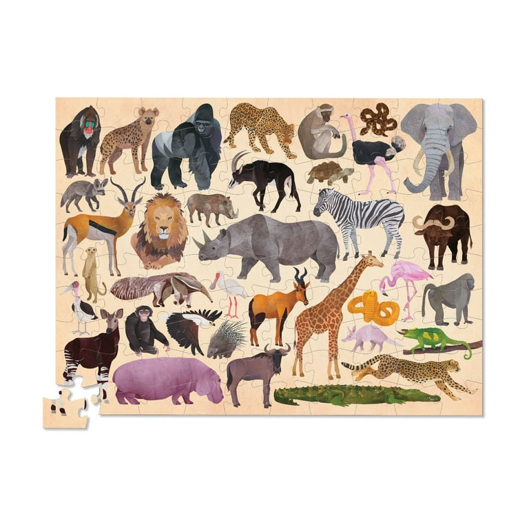 Crocodile Creek Wild Animals Jigsaw Puzzle - 100 Pieces - Walmart.com