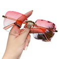 thumbnail image 2 of sunsanly Lady Sunglasses Eye Protection Rimless Gradient Color Sunscreen Anti-UV Decorative Outdoor Vacation Beach Sunglasses Eye Wear Accessories, 2 of 8