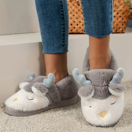 

Shpwfbe Mens Slippers Slippers Cute Deer Heel Slippers For Men Winter Warm House Slippers Men Shoes Coffee 42-43