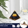 thumbnail image 5 of Orgone Pyramid Flower of Life Money Healing Crystals Pyramid for Positive Energy with Tiger's Eye Stones and Luck White Crystal That Promotes Wealth, Prosperity and attracts Success, 5 of 6