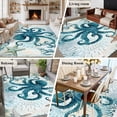 thumbnail image 6 of Turquoise Octopus 5x7 Area Rugs for Living Room, Nautical Retro Ocean Starfish Coral Non Slip Floor Mat Washable Low-Profile Indoor Carpet for Bedroom, Dining Room, Bathroom, 6 of 9