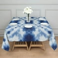 thumbnail image 3 of Blue White Tie Dye Mandala Pattern Square Tablecloth,Waterproof Square Table Cover,Wipeable Spillproof Washable Table Cover for Home Kitchen Party Decor 60"x60"(152x152cm), 3 of 6