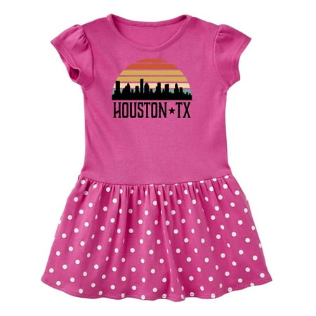 

Inktastic Houston Texas Skyline Retro Gift Toddler Girl Dress