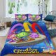 thumbnail image 2 of Galaxia Creativa Conjunto de sábanas temático, trío de piezas, cómodo y amigable con la piel, diseño único, regalo de decoración para el hogar para familiares, amigos y fans, 90 cm * 190 cm, 2 of 6