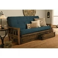thumbnail image 2 of Kodiak Furniture Lodge Futon with Suede Fabric Mattress in Rustic Walnut/Blue, 2 of 3