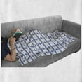 thumbnail image 6 of Abstract Soft Flannel Fleece Throw Blanket, Butterflies Silhouettes Along Monochrome Stars Pattern of Stripes, Cozy Plush for Indoor and Outdoor Use, 60" x 80", Dark Ceil Blue and White, by Ambesonne, 6 of 6