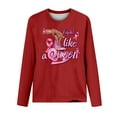 thumbnail image 3 of CLOISE Breast Cancer Shirts Women Long Sleeve Crewneck Shirts Ribbon Oversized Breast Cancer Fight Tops Cute Comfortable Tshirts Cancer Survivor Gifts Outfits Red 2XL, 3 of 4
