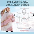 thumbnail image 4 of Oversized Wearable Blanket Hoodie,Pink Marble Gold Line Pattern Sherpa Blanket Hoodie with Super Pockets,Super Warm Fuzzy Pullover for Women & Men, 4 of 6