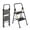 Black, variant on ASoopher 2 Step Ladder with Anti-Slip Pedal, Sturdy Steel Step Stool for Kitchen, White