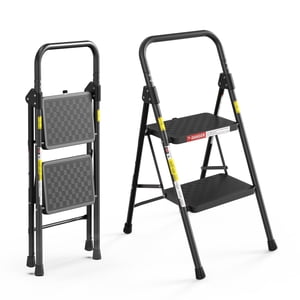 LevLad 2-Step Steel Ladder with Anti-Slip Pedal