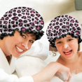 thumbnail image 6 of Shower Caps,Pink and Black Of Leopard Print Waterproof Shower Cap for Women 4 Pieces,Double Reusable Hair Cover for Shower PEVA Elastic Stretch Hem, 6 of 7