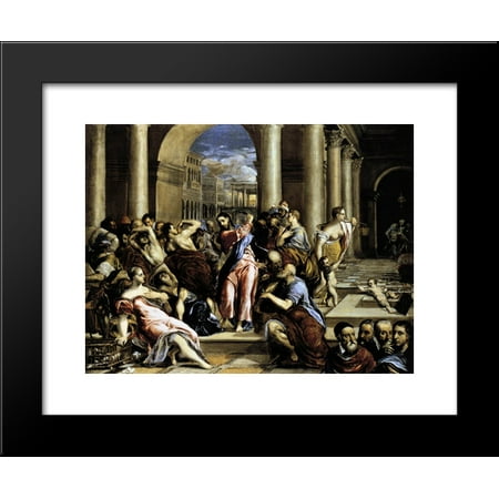 Acetate Temples Frame - Christ driving the Traders from the Temple 20x24 Framed Art Print by El Greco