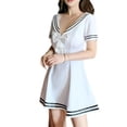 thumbnail image 6 of New Workwear Sexy College Style Dress Sweet Dress-Navy Blue-XL, 6 of 6