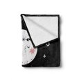 thumbnail image 2 of Space Soft Flannel Fleece Blanket, Cartoon Style Galaxy Concept with Charming Moon and Moon Child Lettering, Cozy Plush for Indoor and Outdoor Use, 70" x 90", Pale Pink Black White, by Ambesonne, 2 of 6