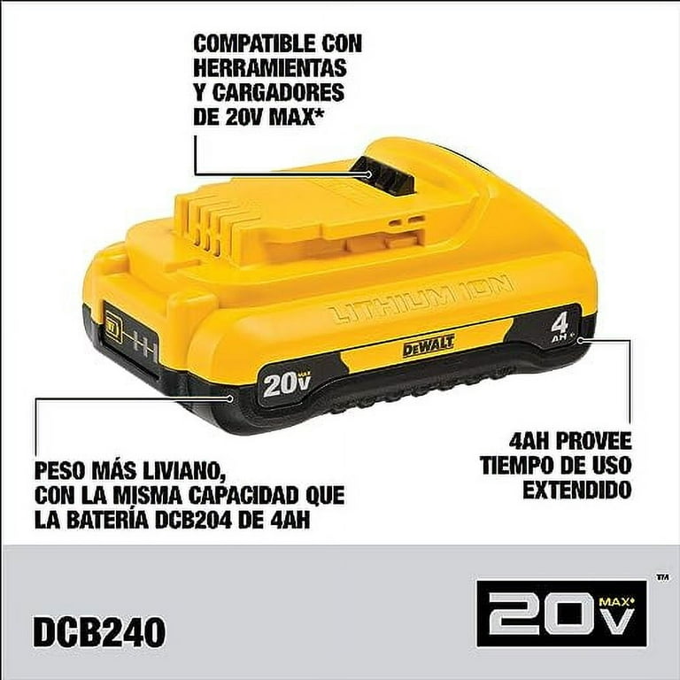 DeWalt 20V MAX* Compact 4Ah Battery Starter Kit DCB240C