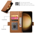 thumbnail image 3 of Compatible with Samsung Galaxy S23 Wallet Case, Classic PU Leather Flip Folio Case with Card Holders Kickstand [Shockproof TPU Inner Shell] Phone Cover for Samsung Galaxy S23, Brown, 3 of 7