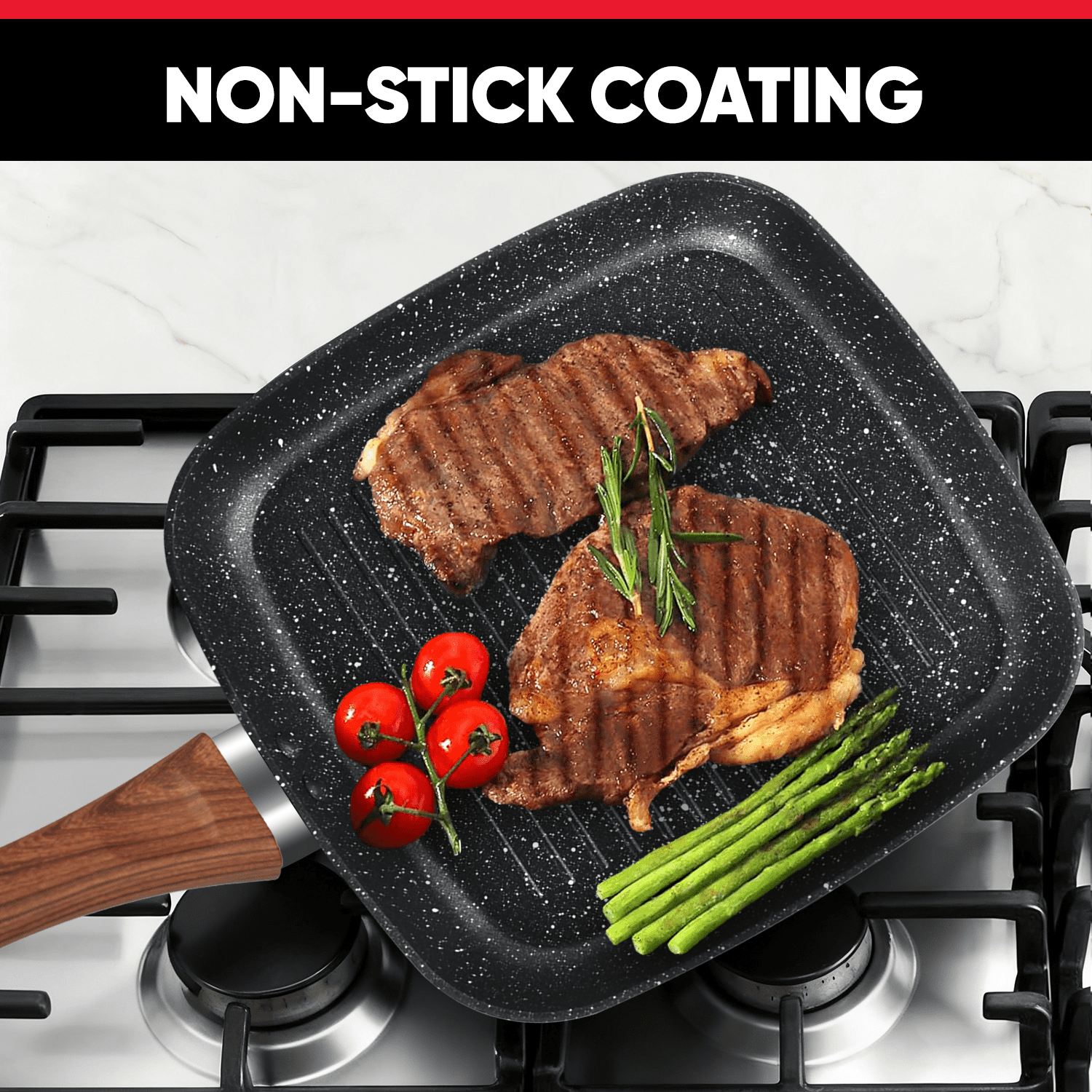 Soulfox 2-Piece Granite Nonstick Fry Pan Set 9.72"/7.28"Aluminum Cookware All Stove&Dishwasher Safe