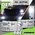 thumbnail image 2 of Magshion Headlights Assembly with Pre-Assembled 6000K LED Bulbs for 1999-2006 Silverado Tahoe, Chrome Housing Clear Lens Clear Corner, 2 of 12