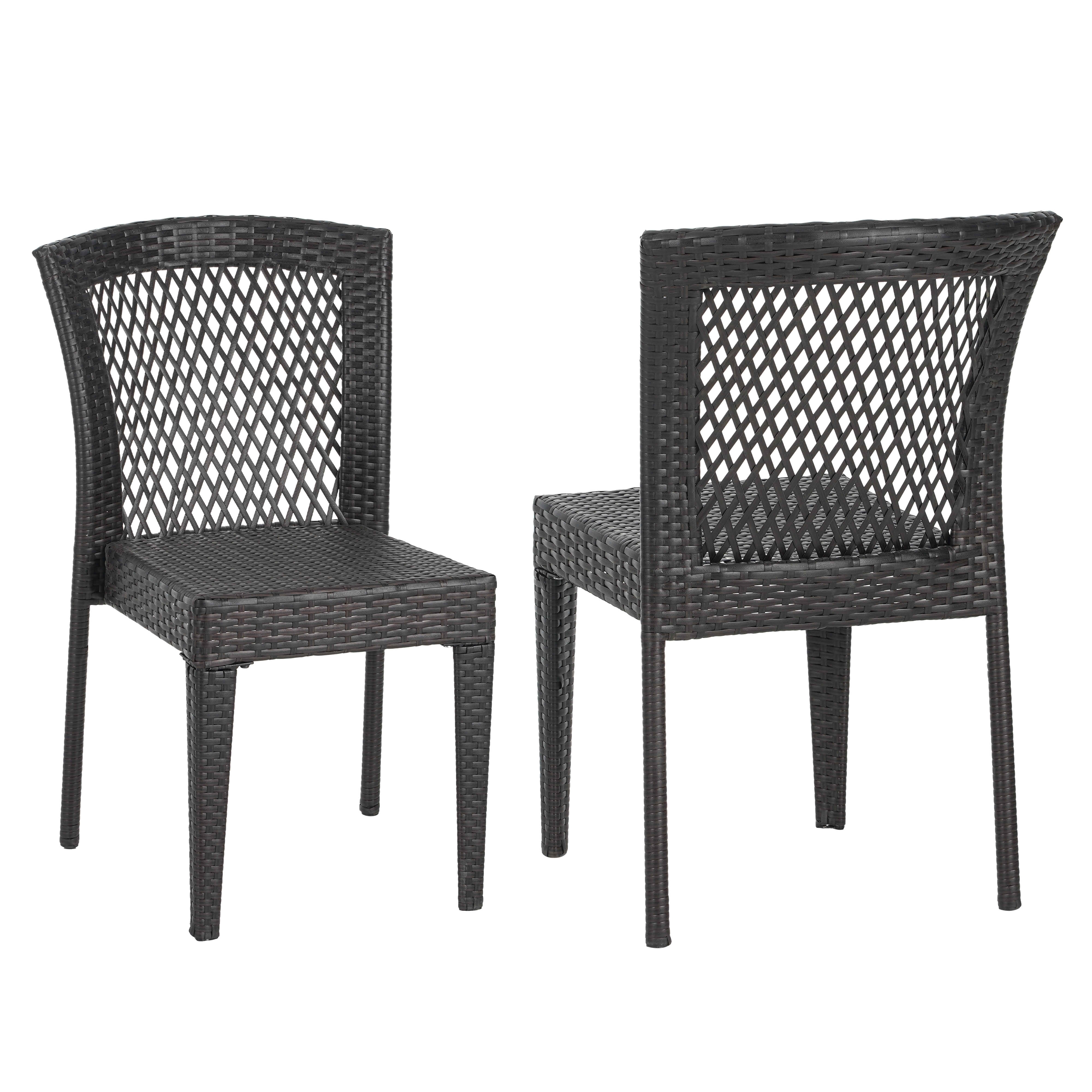 MAYEERTY 2-Piece Patio Heavy-Duty Weatherproof Outdoor Dining Chairs Easy Assembly & Space-Saving Stack Design