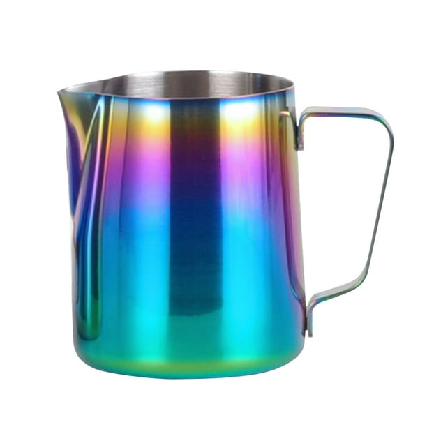 EeaseMX Jarra de leche colorida de acero inoxidable con diseño de boca de águila, ideal para latte art, espumadora de leche, para máquinas de espresso y espumadores de leche (600 ml)
