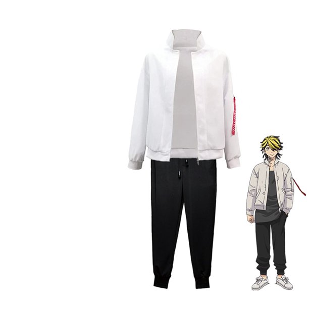 Anime Tokyo Revengers Hanemiya Kazutor Cosplay disfraces abrigo pantalones camisetas peluca pendiente tatuaje pegatinas béisbol conjunto completoXS Gao Jinjia LED