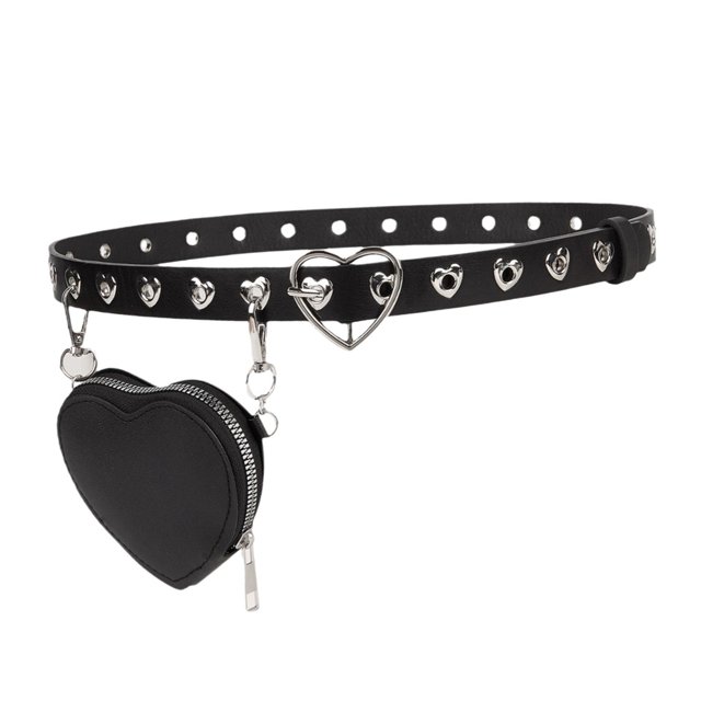 Cinturón de cintura para mujer, cinturón con hebilla de amor, cinturón decorativo de cuero PU con ojal de amor, cinturón Steampunk, pretina para suéte