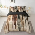 thumbnail image 2 of Manfei Retro Geometric Lines 7pcs Bedding Comforter Set,Splash Ink Aesthetic Queen Bedding Sets,Brown Black Queen Sheet Sets For Teens,Luxury Bedroom Decor Reversible, 2 of 8