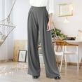 thumbnail image 2 of bbyeadc Women's Gray Suit Pants Straight Wide Leg Plus Size Work Pants Casual High Waisted Formal Pant with Pockets 4x 5x Dressy Basic Slacks, Light Gray 3XL, 2 of 9