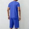 thumbnail image 5 of RUTAYY Men's Outfits Slim Fit Solid Color Round Neck Tshirts Shorts with Pocket 2 Piece Casual Everyday Wear Beach Vacation Clothing Sets, 5 of 7