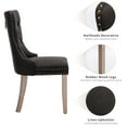 thumbnail image 6 of ODUSE-DAILY Black Linen Dining Chairs Set of 6, Kitchen & Dining Room Chairs, Nailheads Tufted Chair, Sillas De Comedor, Fabric Upholstered, Wood Legs (Black, 6 Pcs), 6 of 12