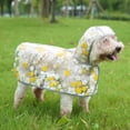 thumbnail image 5 of Dog Raincoat with Towing Hole - Durable, Wear-resistant, Easy to Clean, Printing Rainy Days Tool - TPU Clear Floral Print Pet Raincoat for Teddy, 5 of 8