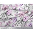 thumbnail image 2 of Soimoi Georgette Viscose Fabric Leaves & Anemone Flower Fabric Prints by Yard 42 Inch Wide, 2 of 3