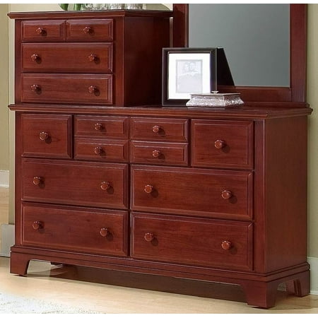 10 Drawer Vanity Dresser In Cherry Finish Walmart Com