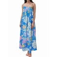 thumbnail image 3 of Women'S Floral Maxi Dress Sleeveless Backless A-Line Long Flowing Dress Hollow Back Spaghetti Strap Sundress  Blue S, 3 of 7