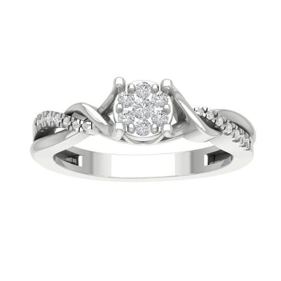 Araiya Sterling Silver Diamond Knot Band Ring (1/4 cttw, I-J Color, I2-I3 Clarity), Size 7