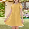 thumbnail image 3 of XADYUY Summer Dress for Girls 10-12 Casual A-Line Sleeveless Toddler Skater Solid Color Crew Neck Swing Twirl kids sundresses girls 4-16,Yellow 7-8 Years, 3 of 6
