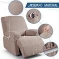 thumbnail image 6 of TAOCOCO Recliner Amrchair Slipcover Stretch 3-Pieces Reclining Chair Cover Kids Pet Furniture Protectors with Pockets, Khaki, 6 of 10