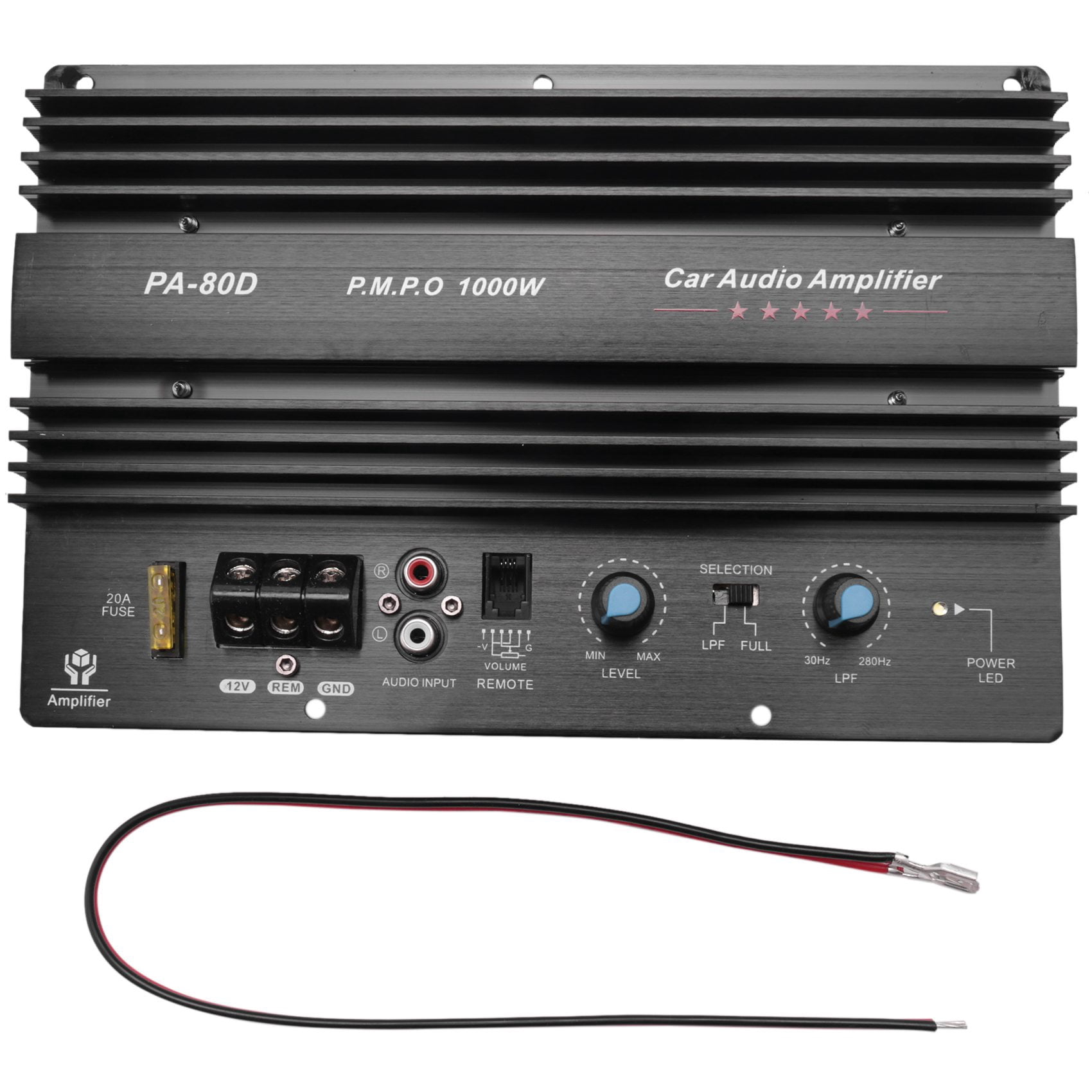 12V 1000W Mono Car Audio Power Amplifier Powerful Bass Subwoofers Amp PA80D