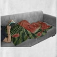 thumbnail image 6 of Summer Soft Flannel Fleece Throw Blanket, Beach Fruit Vegetarian Garden Health Life Hot Season Image, Cozy Plush for Indoor and Outdoor Use, 60" x 80", Hunter Green Dark Coral, by Ambesonne, 6 of 6