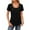 Black, variant on Prolriy Summer Tops for Women 2024 Women's Spring/Summer New Casual Square Neck Pleated Solid Color Fashion Loose T Shirt Womens Tops Black S