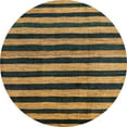 thumbnail image 1 of Ahgly Company Machine Washable Indoor Round Abstract Yellow Area Rugs, 8' Round, 1 of 7