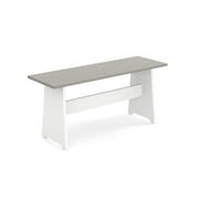 Linon Ardmore Wood Breakfast Nook Dining Set in White and Gray