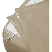 Zip On Fitted Sheet Queen Size(60X80) - Includes 1 Fitted Base + 2 Zip Sheet - Easy to Change, Won’t Pop Off Twin Sheet - Soft 600 TC Cotton Fitted Sheet- Upto 16” Deep Pocket Beige Color