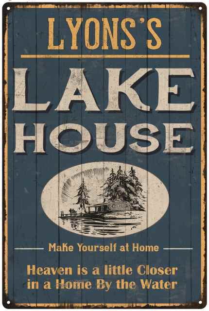 Lyons S Lake House Blue Cabin Home Decor 12 X 18 Matte Finish