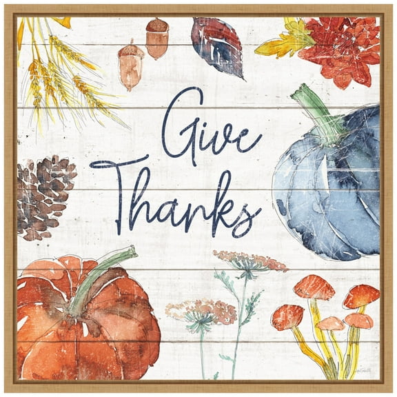 Amanti Art Fall Flair VI Shiplap Framed Canvas Wall Art Print