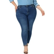 MODA NOVA Juniors' Plus Size Spring High Waist Denim Slim Jeans 4X Blue