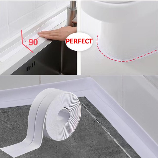 Caulk Tape, PVC Self Adhesive Bathtub and Sealant Tape, Suitable for