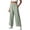Green, variant on Wide Leg Cropped Pants for Women Print Linen Cotton Elastic Waist with Geometric Stitching and Pockets Casual Loose Fit Summer Culottes