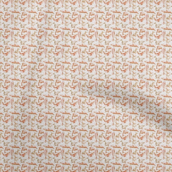 oneOone Polyester Spandex Orange Fabric Dolphin Fabric For Sewing Printed Craft Fabric By The Yard 56 Inch Wide