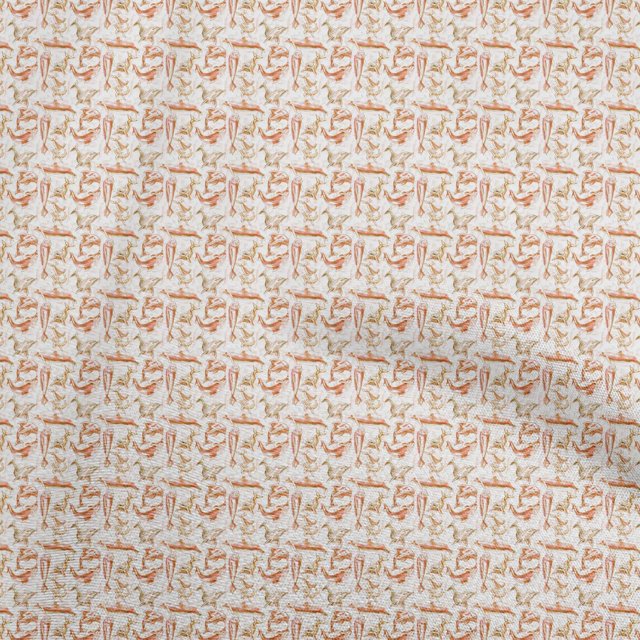 oneOone Georgette Viscose Orange Fabric Dolphin Sewing Craft Projects Fabric Prints By Yard 42 Inch Wide